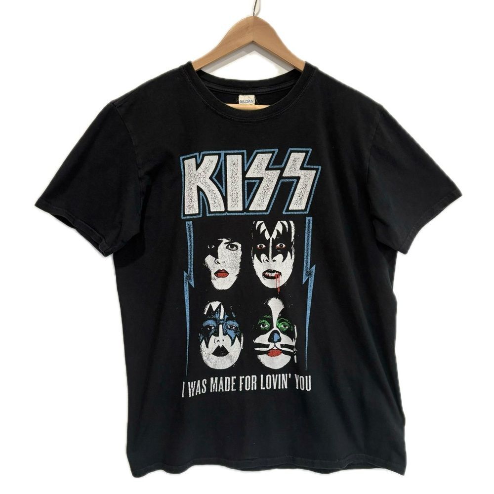 KISS Band Tee Womens Size Large "I was Made for Lovin You" Gene Simmons Members